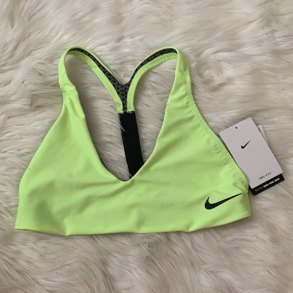 NIKE SWIM Triangle Y-Back Bikini Top ONLY in Neon Lime Sz MEDIUM